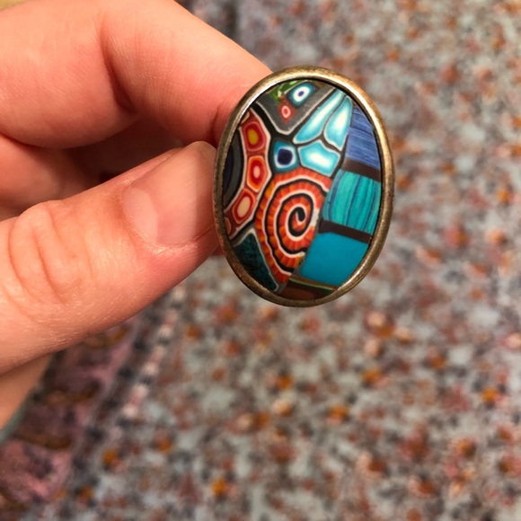 Colorful Adjustable Statement Ring - Picture 3 of 4